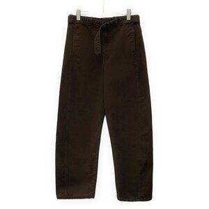 Lemaire Mens Dark Brown Cotton Straight-Leg Trousers W/Belt Size L New W/Tags